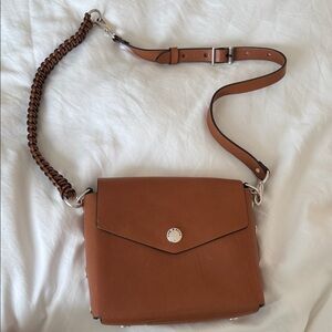 rag & bone Tan Leather Braided-Strap Crossbody